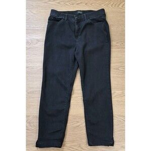 Curve Appeal Capri Jeans Womens 12/31 Black Cropped Slimming Shaping Stretch